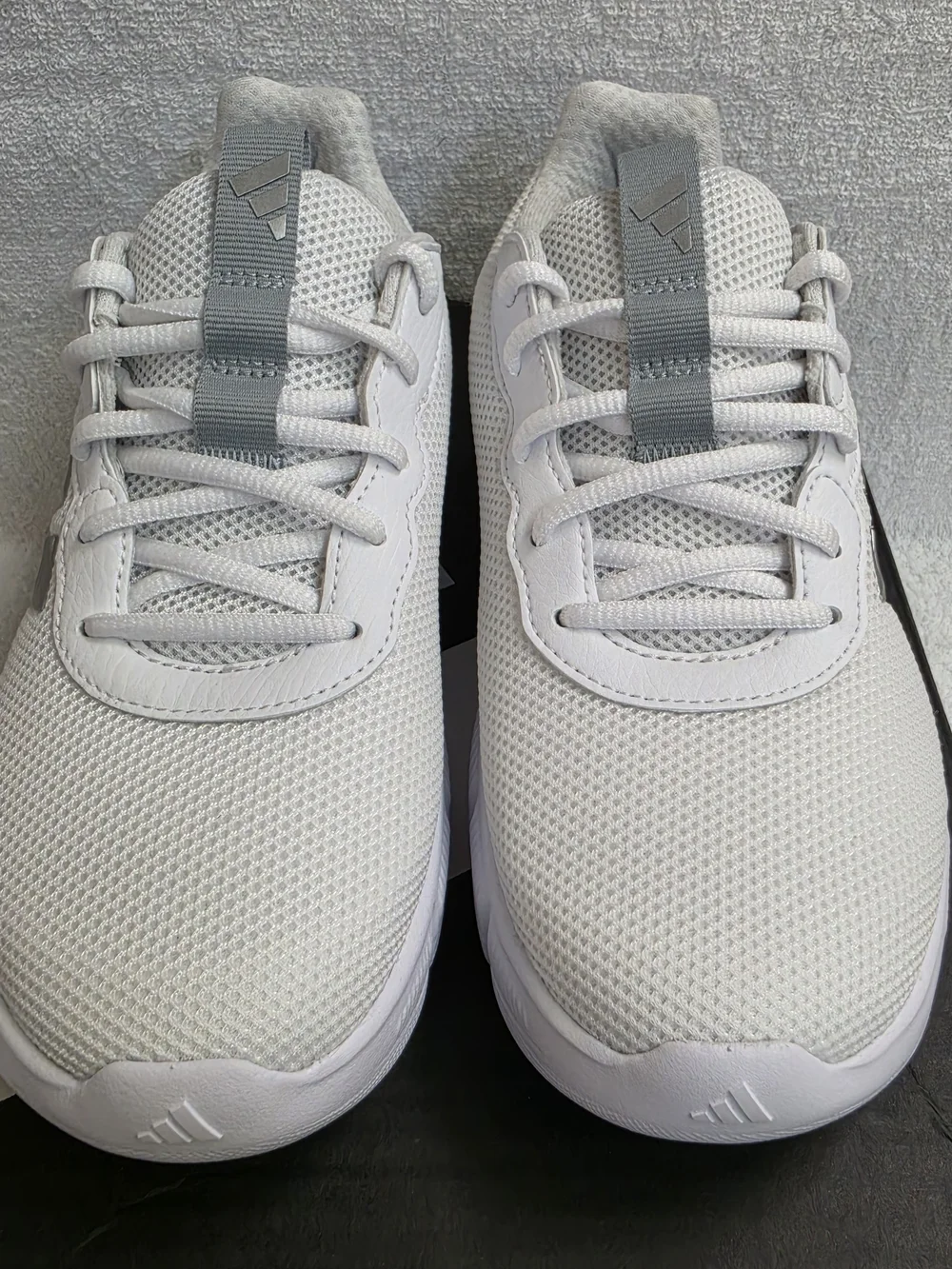 Adidas Cloudfoam Flex Laces Women's Size 6 White Silver Walking Shoes JS4891 NIB